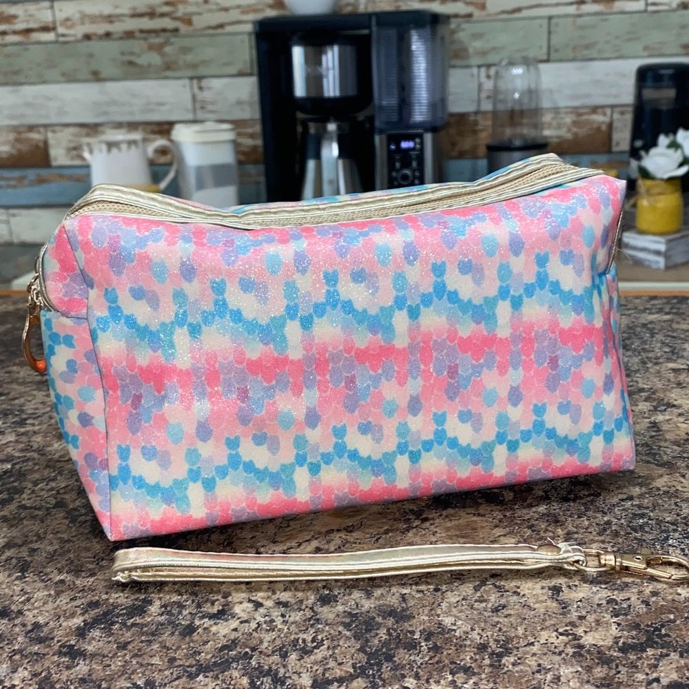 Cosmetic Travel Bag w/ Wristlet Large Sparkles